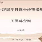 王进武 《中观国学日课全修研修班、斗首 择日内部课程》17集
